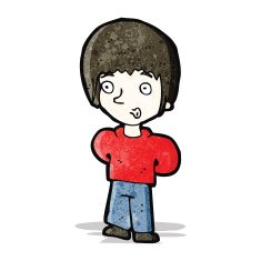 cartoon whistling boy