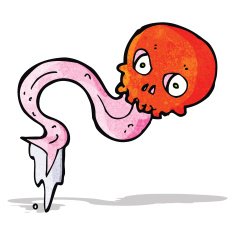 Cartoon Skull Sticking Out Tongue N5