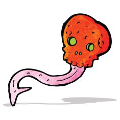 Cartoon Skull Sticking Out Tongue N6