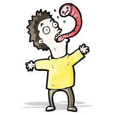 cartoon man with parasite