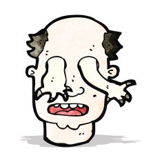 cartoon man possessed by ghosts