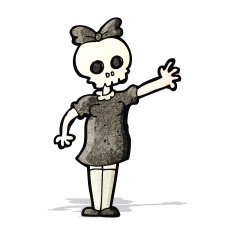 spooky skull head girl