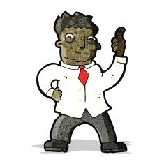 cartoon confident office man