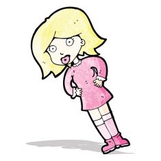 cartoon blond woman with hands on hips
