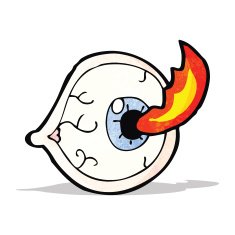 spooky flaming eye symbol