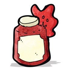 cartoon broken jam jar