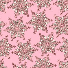 Seamless pattern with decorative snowflakes