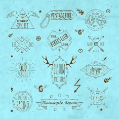 Biker retro emblem collection