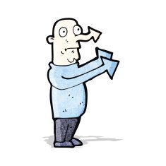 cartoon pointing arrow man N2