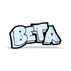 cartoon beta word symbol
