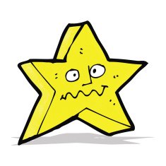 cartoon star with funny face