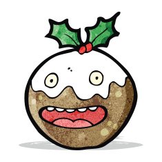 cartoon christmas pudding N16