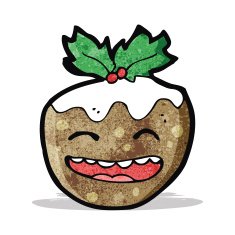 cartoon christmas pudding N17