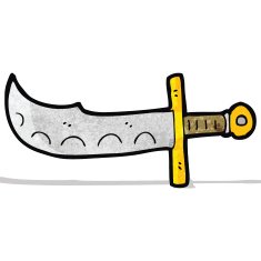cartoon curved sword