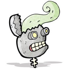cartoon malfunctioning robot