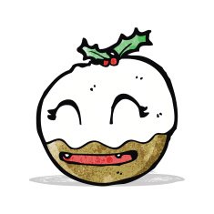 cartoon christmas pudding N18
