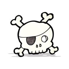 cartoon pirate skull symbol N3