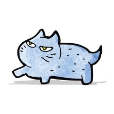 cartoon angry little cat
