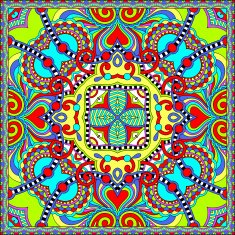 Traditional ornamental floral paisley bandanna N21