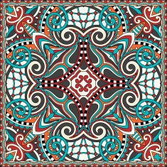 Traditional ornamental floral paisley bandanna N22