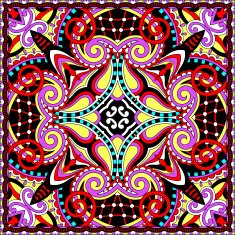 Traditional ornamental floral paisley bandanna N23