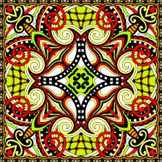 Traditional ornamental floral paisley bandanna N24