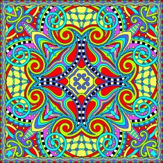 Traditional ornamental floral paisley bandanna N25