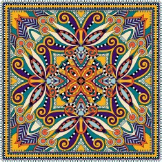 Traditional ornamental floral paisley bandanna N27