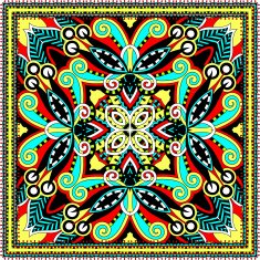 Traditional ornamental floral paisley bandanna N29