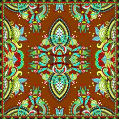 Traditional ornamental floral paisley bandanna N31