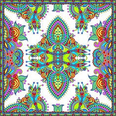 Traditional ornamental floral paisley bandanna N34