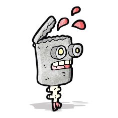 gross robot head cartoon