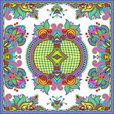 Traditional ornamental floral paisley bandanna N38