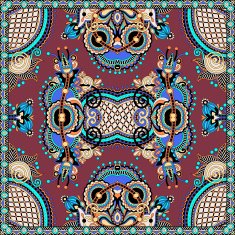 Traditional ornamental floral paisley bandanna N39