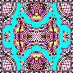 Traditional ornamental floral paisley bandanna N40