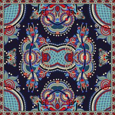 Traditional ornamental floral paisley bandanna N41
