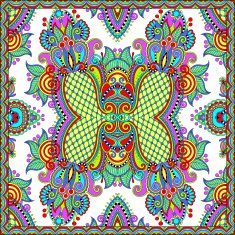 Traditional ornamental floral paisley bandanna N47