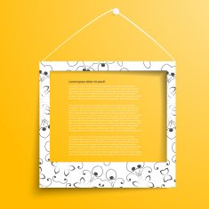 Vector white frames on the yellow wall N6