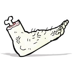 cartoon gross severed foot