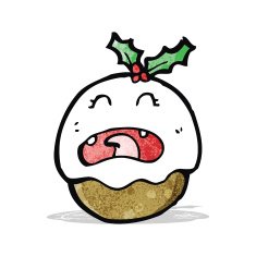 cartoon christmas pudding N19