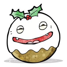 cartoon christmas pudding N22