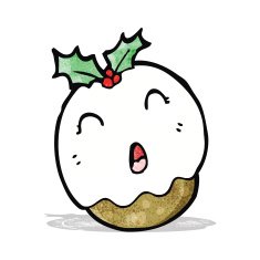 cartoon christmas pudding N23