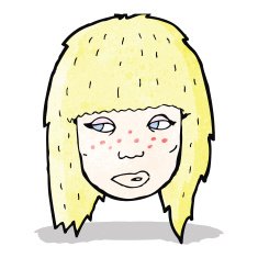 cartoon blond woman's face