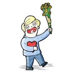 cartoon romantic man