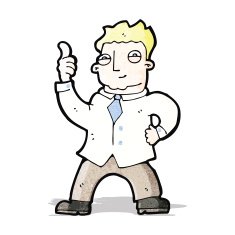 cartoon enthusiastic office man