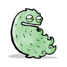 funny green hairy monster cartoon N2