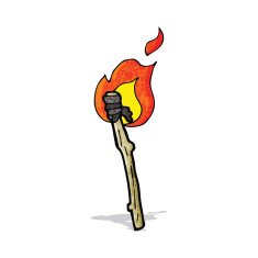 flaming torch cartoon