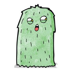 funny green hairy monster cartoon N3
