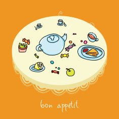food table tea vector