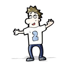 cartoon man in shirt number two